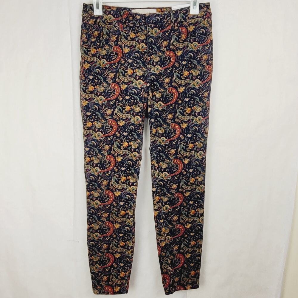 New Soft Surroundings paisley corduroy ankle pants Size 12 Boho Holiday Cottage